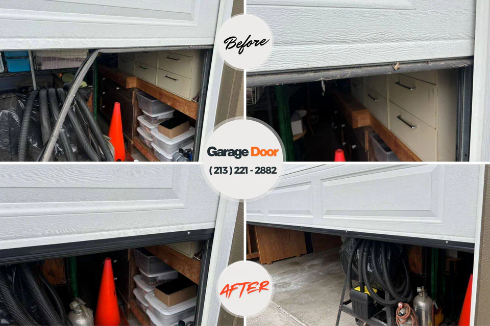 Before and after: garage door spring repair Fort Hood, TX